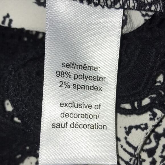 Maurices mini slip dress Crochet hem black & cream sleeveless Women's size XS - Picture 3 of 8